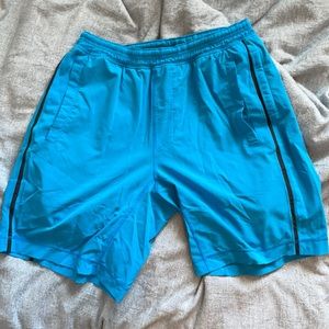 Light blue lululemon run response shorts